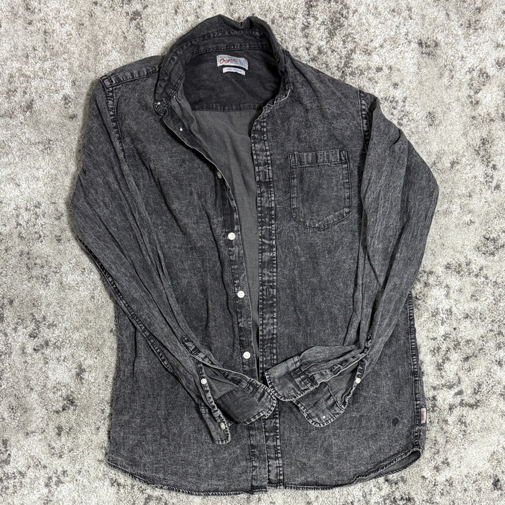 Jack & Jones Black Casual Button Down Shirt 100% cotton